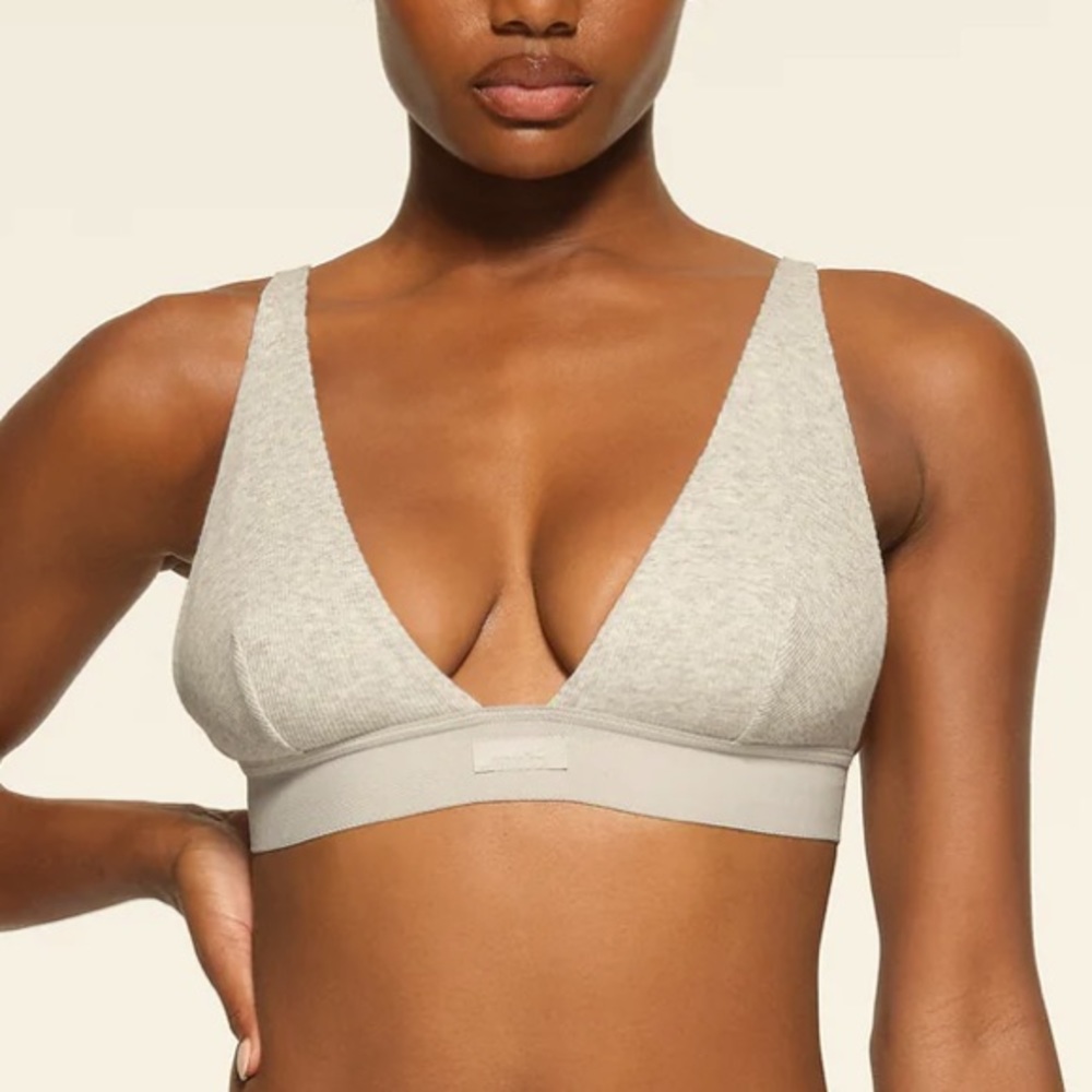 NWT SKIMS grey plunge bralette